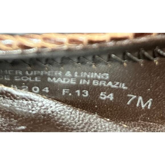 Tory Burch Miller Snakeskin Embossed Leather Wedge Shoe Size 7M - Picture 6 of 7